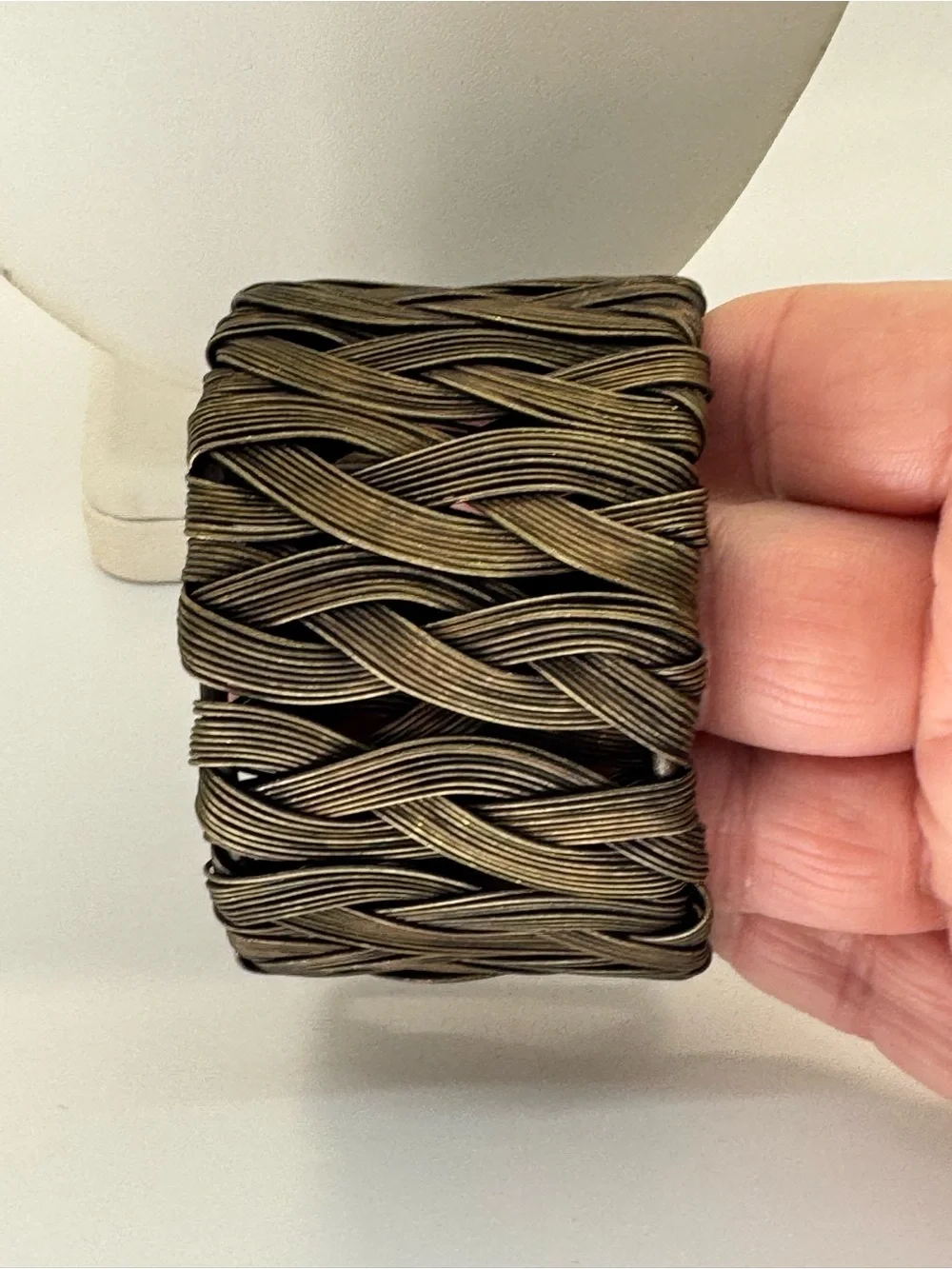 Woven Metal Statement Cuff Bracelet - Brass